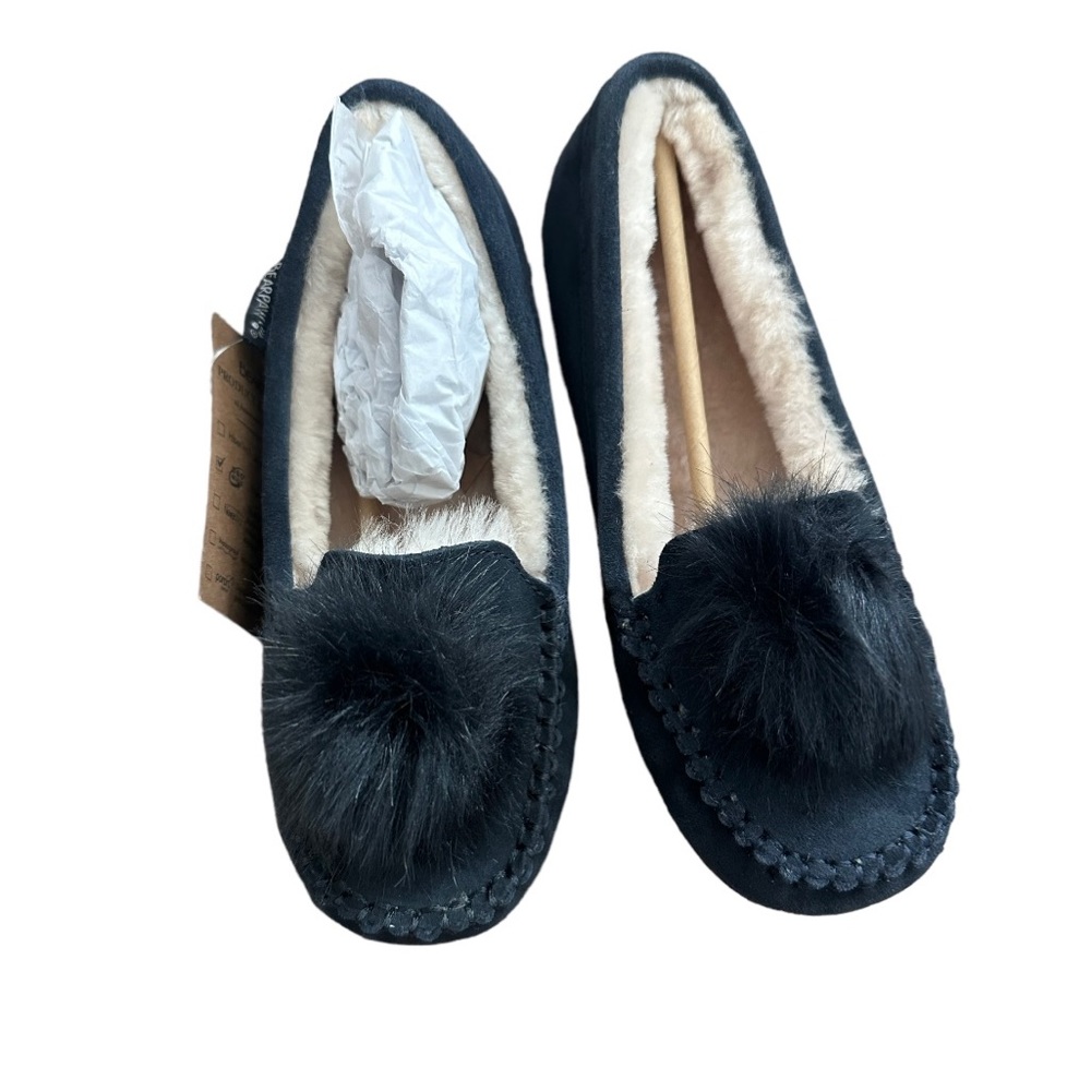 Bear paws Navy blue moccasins NEW